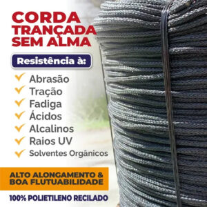 Cabo Trançado Monofilamento Preta