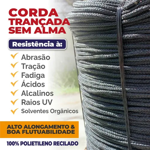 Cabo Trançado Monofilamento Preta