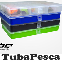 Estojo de Pesca para Iscas Artificiais e Acessórios Pequenos Black Pearl 9 Repartições Diversas Cores
